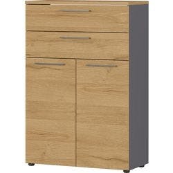 GERMANIA Schrank Agenda Melamin 4233-564AUFB Graphit, Eiche 800 x 400 x 1.200 mm Produktbild