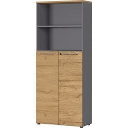 GERMANIA Melamin Schrank Abschließbar 800 x 400 x 1.970 mm Braun, Graphit Produktbild