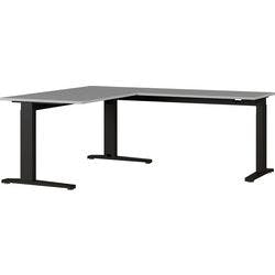 GERMANIA Höhenverstellbar Schreibtisch 8513-581AUFB Hellgrau, Schwarz 1.600 x 1.930 x 670 - 870 mm Produktbild