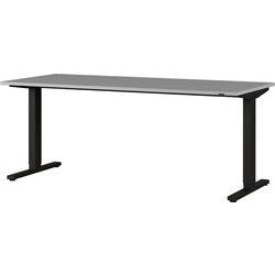 GERMANIA Sitz-Stehschreibtisch Agenda Hellgrau, Schwarz mit Aufbau 1.800 x 800 x 730 - 1.200 mm Produktbild