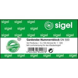 Sigel Garderobenmarke 773156 5 Stück à 100 Blatt Produktbild