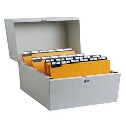 Exacompta Karteikartenbox 54728E Grau Metall Produktbild