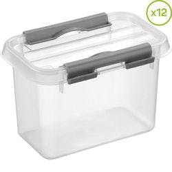 helit Q-Line Archivbox 0,8 L Transparent 10 x 15 x 10,3 cm 12 Stück Produktbild