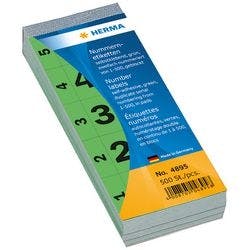 HERMA Nummernetiketten 4895 Grün 28 x 56 mm 100 Blatt à 5 Etiketten Produktbild