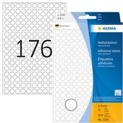 HERMA Farbige Markierungspunkte 2210 Weiß Rund Ø 8 mm 32 Blatt à 176 Etiketten Produktbild