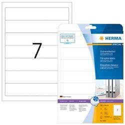 HERMA Inkjet Ordneretiketten 4825 Weiß 192 x 38 mm 25 Blatt à 7 Etiketten Produktbild