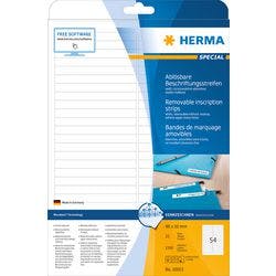 HERMA Wiederablösbare Etiketten 10015 Weiß Rechteckig 96 x 10 mm 25 Blatt à 56 Etiketten Produktbild