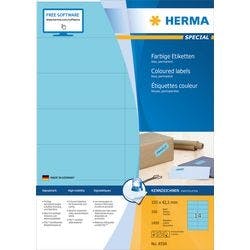 HERMA Farbige Multifunktionsetiketten 4558 Blau Rechteckig 105 x 42 mm 100 Blatt à 14 Etiketten Produktbild