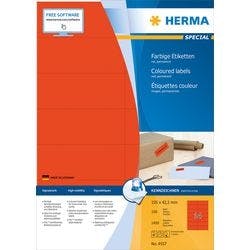HERMA Farbige Multifunktionsetiketten 4557 Rot Rechteckig 105 x 42 mm 100 Blatt à 14 Etiketten Produktbild