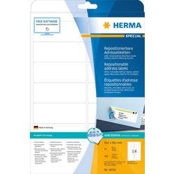 HERMA Adressetiketten 10016 Weiß Rechteckig 99,1 x 38,1 mm 25 Blatt à 14 Etiketten Produktbild