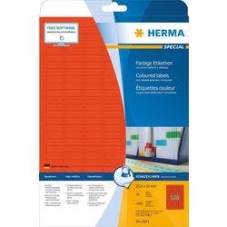 HERMA Farbige Etiketten 4244 Rot Rechteckig 25,4 x 10 mm 20 Blatt à 189 Etiketten Produktbild