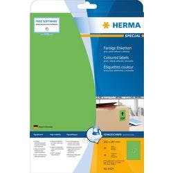 HERMA Farbige Etiketten 4424 Grün Rechteckig 210 x 297 mm 20 Blatt à 1 Etikett Produktbild