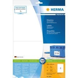 HERMA Multifunktionsetiketten 8636 Weiß Rechteckig 210 x 148 mm 10 Blatt à 2 Etiketten Produktbild