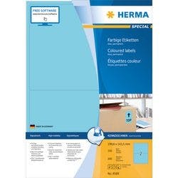 HERMA Farbige Multifunktionsetiketten 4568 Blau Rechteckig 199 x 143 mm 100 Blatt à 2 Etiketten Produktbild