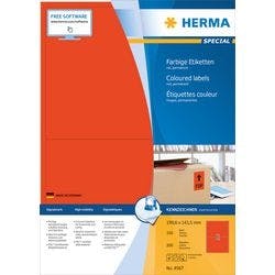 HERMA Farbige Etiketten 4567 Rot Rechteckig 199 x 143 mm 100 Blatt à 2 Etiketten Produktbild