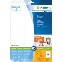 HERMA Mehrzwecketiketten 8638 Weiß 70 x 36 mm Rechteckig 10 Blatt à 56 Etiketten Produktbild