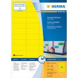 HERMA Farbige Etiketten 4544 Gelb Rechteckig 45 x 21 mm 100 Blatt à 14 Etiketten Produktbild