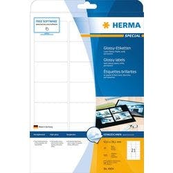 HERMA Laser Etiketten 4904 Weiß Rechteckig 63,5 x 38,1 mm 25 Blatt à 21 Etiketten Produktbild