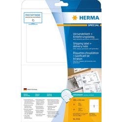 HERMA Versandetiketten 8316 Weiß Rechteckig 182 x 130 mm 25 Blatt à 1 Etikett Produktbild