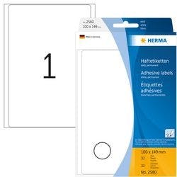 HERMA Mehrzwecketiketten 2580 Weiß Rechteckig 100 x 149 mm 32 Blatt à 1 Etikett Produktbild