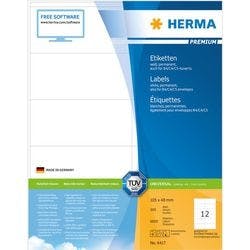 HERMA Adressetiketten 4417 Weiß Rechteckig 105 x 48 mm 500 Blatt à 14 Etiketten Produktbild
