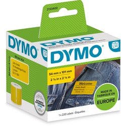 DYMO LW 2133400 Versandetiketten Original Permanent haftend Schwarz auf Gelb 54 mm (B) x 101 mm (L) 220 Etiketten Produktbild
