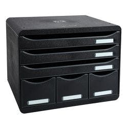 Exacompta Schubladenbox mit 6 Schubladen Store-Box Maxi Kunststoff Schwarz 35,5 x 27 x 27,1 cm Produktbild