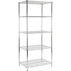 Office Marshal Gitterregal Everest Stahl Chrom 3 Fächer 900 x 350 x 900 mm Produktbild