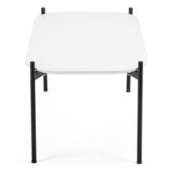 Paperflow Rechteckiger Beistelltisch Weiße Tischplatte Schwarzer Rahmen 4 Beine Meet 750 x 500 x 400 mm Produktbild