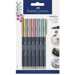 Faber-Castell Metallics Permanentmarker Mittel Rundspitze 1,5 mm Farbig sortiert 4 Stück Produktbild