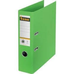 Bene No.1 Ordner DIN A4 80 mm Grün 2 Ringe 301400 GN Pappkarton Glatt Hochformat Produktbild