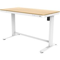 euroseats Sitz-Stehschreibtisch Eiche C-Fuß 1 Schub 2 Schreibtischcontainer 1.202 (B) x 602 (T) x 1.210 (H) mm Metall Produktbild