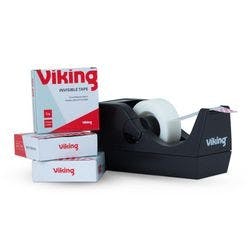 Viking Klebebandabroller Grau, Rot inklusive 3 Rollen Büroklebeband Produktbild