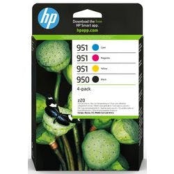 HP 950/1 Original Tintenpatrone 6ZC65AE Schwarz, Cyan, Magenta, Gelb Pack 4 Stück Produktbild
