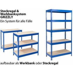 Office Marshal Steckregal Grizzly Blau 5 Fächer 2.200 x 900 x 600 mm Produktbild