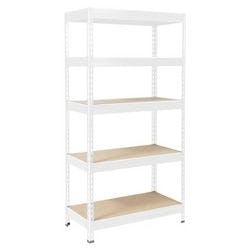 Office Marshal Schwerlastregal Grizzly Weiß 5 Fächer 2.200 x 900 x 600 mm Produktbild