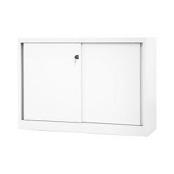 Bisley Schiebetürenschrank ECO, 1 Fachboden, 2 OH, Farbe verkehrsweiß, H 839 x B 1200 x T 430 mm Produktbild