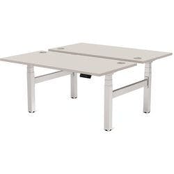 Fellowes Cambio Elektrisch Höhenverstellbar Sitz-Stehschreibtisch Rechteckig Grau T-Fuß 1.699 (B) x 1.470 (T) x 1.305 (H) mm MFC (Melaminbeschichtete Spanplatte), PVC (Polyvinylchlorid), Stahl Produktbild