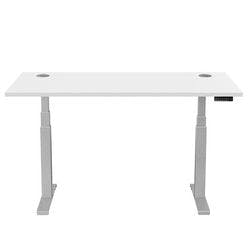 Fellowes Cambio Elektrisch Höhenverstellbar Sitz-Stehschreibtisch Rechteckig Weiß T-Fuß 1.699 (B) x 649 (T) x 1.305 (H) mm MFC (Melaminbeschichtete Spanplatte), PVC (Polyvinylchlorid), Stahl Produktbild