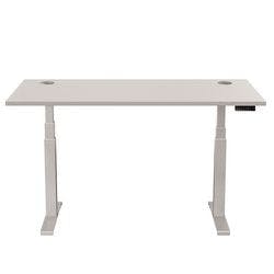 Fellowes Cambio Elektrisch Höhenverstellbar Sitz-Stehschreibtisch Rechteckig Grau T-Fuß 1.699 (B) x 649 (T) x 1.305 (H) mm MDF (Mitteldichte Faserplatte), PVC (Polyvinylchlorid), Stahl Produktbild