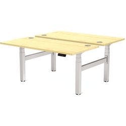 Fellowes Cambio Elektrisch Höhenverstellbar Sitz-Stehschreibtisch Rechteckig Ahorn T-Fuß 1.699 (B) x 1.470 (T) x 1.305 (H) mm MDF (Mitteldichte Faserplatte), PVC (Polyvinylchlorid), Stahl Produktbild