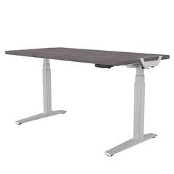 Fellowes Levado Elektrisch Höhenverstellbar Sitz-Stehschreibtisch Rechteckig Eiche T-Fuß 1.829 (B) x 698 (T) x 1.257 (H) mm MDF (Mitteldichte Faserplatte), PVC (Polyvinylchlorid), Stahl Produktbild
