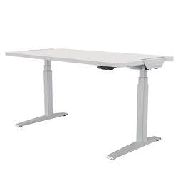 Fellowes Levado Elektrisch Höhenverstellbar Sitz-Stehschreibtisch Rechteckig Weiß T-Fuß 1.829 (B) x 698 (T) x 1.257 (H) mm MDF (Mitteldichte Faserplatte), PVC (Polyvinylchlorid), Stahl Produktbild
