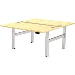 Fellowes Cambio Elektrisch Höhenverstellbar Sitz-Stehschreibtisch Rechteckig Ahorn T-Fuß 1.699 (B) x 1.470 (T) x 1.305 (H) mm MDF (Mitteldichte Faserplatte), PVC (Polyvinylchlorid), Stahl Produktbild