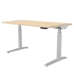 Fellowes Levado Elektrisch Höhenverstellbar Sitz-Stehschreibtisch Rechteckig Ahorn T-Fuß 1.829 (B) x 698 (T) x 1.257 (H) mm MDF (Mitteldichte Faserplatte), PVC (Polyvinylchlorid), Stahl Produktbild