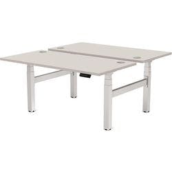 Fellowes Cambio Elektrisch Höhenverstellbar Sitz-Stehschreibtisch Rechteckig Grau T-Fuß 1.699 (B) x 1.470 (T) x 1.305 (H) mm MDF (Mitteldichte Faserplatte), PVC (Polyvinylchlorid), Stahl Produktbild