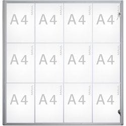Maul Schaukasten Magnetisch 12 x A4 Zum Hängen Abschließbar Innen 93 (B) x 95,1 (H) cm Silber Produktbild
