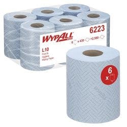 WYPALL Wischtücher Reach Papier Blau 6 Stück à 430 Blatt Produktbild