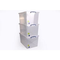 Really Useful Box Aufbewahrungsbox 83 L Transparent Kunststoff 44 x 68,5 x 36,8 cm 3 Stück Produktbild