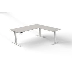 Kerkmann Move 3 Sitz-Stehschreibtisch Freiform Hellgrau T-Fuß 1.800 (B) x 1.800 (T) x 1.200 (H) mm Holz Produktbild